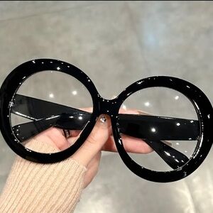 Black Oversized Clear Lens Fashion Glasses